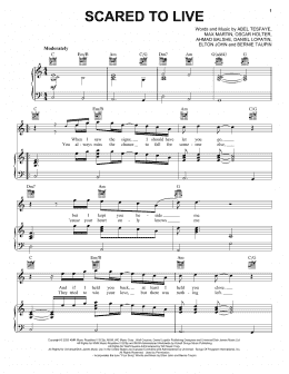 page one of Scared To Live (Piano, Vocal & Guitar Chords (Right-Hand Melody))