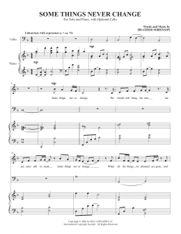 page one of Some Things Never Change (for High Voice and Cello) (Piano & Vocal)