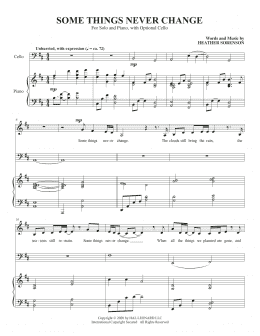 page one of Some Things Never Change (for Low Voice and Cello) (Piano & Vocal)