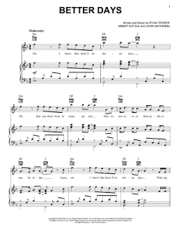 page one of Better Days (Piano, Vocal & Guitar Chords (Right-Hand Melody))