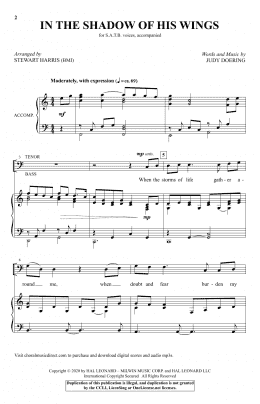 page one of In The Shadow Of His Wings (arr. Stewart Harris) (SATB Choir)