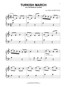 page one of Turkish March (Beginning Piano Solo)