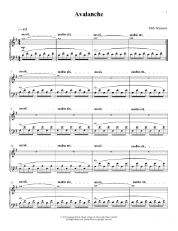page one of Avalanche (Piano Solo)