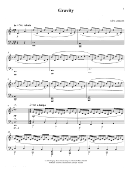 page one of Gravity (Piano Solo)