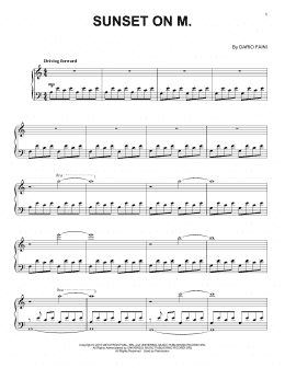 page one of Sunset On M. (Piano Solo)
