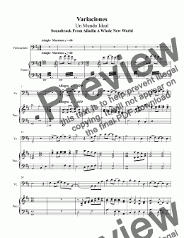 page one of Variaciones Un Mundo Ideal Soundtrack From Alladin A Whole New World