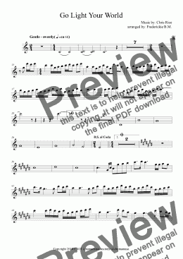 page one of Go light your world.pdf violin 1