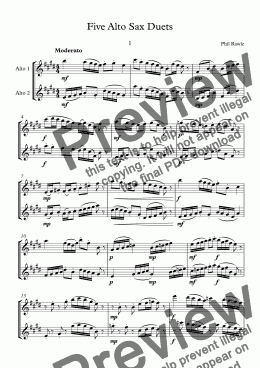 page one of Five Alto Sax Duets
