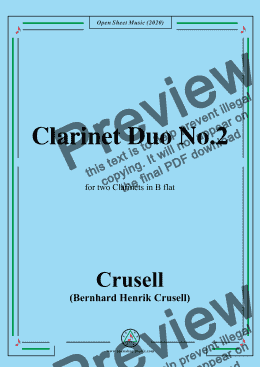page one of Crusell-Clarinet Duo No.2