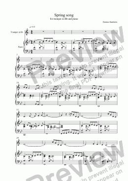 page one of Spring song