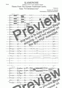 page one of O christmas tree variation.pdf full score