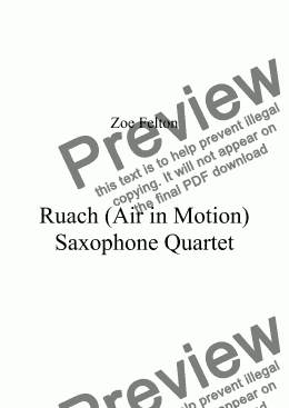 page one of Ruach (Air in Motion) Sax Quartet