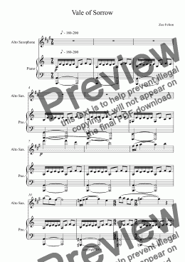 page one of Vale of Sorrow (alto sax)