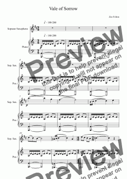 page one of Vale of Sorrow (soprano sax)