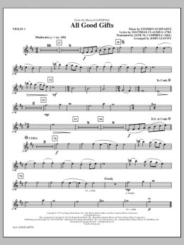 page one of All Good Gifts - Violin 1 (Choir Instrumental Pak)