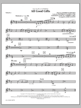 page one of All Good Gifts - Violin 2 (Choir Instrumental Pak)