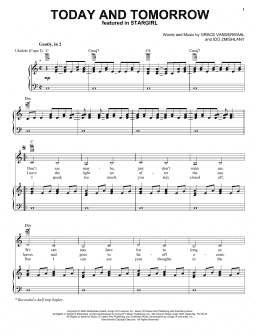 page one of Today And Tomorrow (from Disney's Stargirl) (Piano, Vocal & Guitar Chords (Right-Hand Melody))