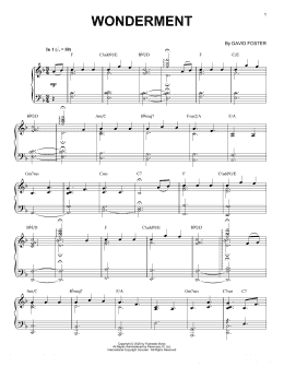 page one of Wonderment (Piano Solo)
