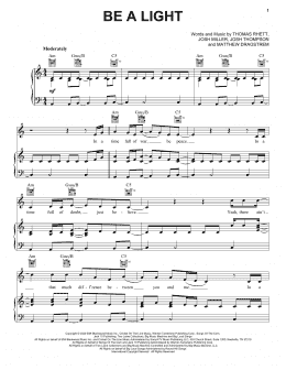 page one of Be A Light (Piano, Vocal & Guitar Chords (Right-Hand Melody))