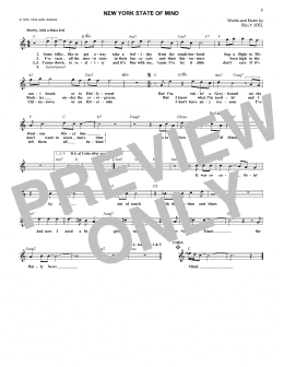 page one of New York State Of Mind (Lead Sheet / Fake Book)