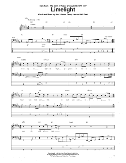 page one of Limelight (Bass Guitar Tab)