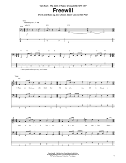 page one of Freewill (Bass Guitar Tab)