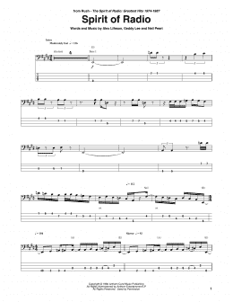 Of Radio (Bass Guitar Tab) - Print Sheet Music Now