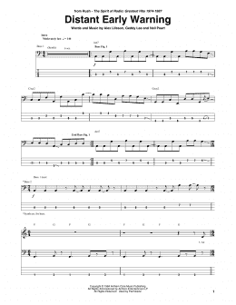 page one of Distant Early Warning (Bass Guitar Tab)