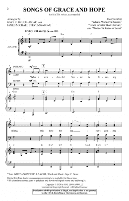 page one of Songs of Grace and Hope (SATB Choir)