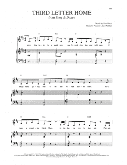 page one of Third Letter Home (from Song And Dance) (Piano & Vocal)
