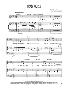 page one of Crazy World (from Victor/Victoria) (Piano & Vocal)