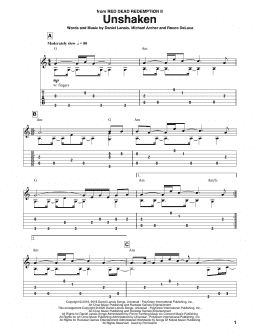 page one of Unshaken (from Red Dead Redemption 2) (Solo Guitar)