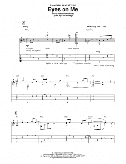 page one of Eyes On Me (from Final Fantasy VIII) (Solo Guitar)