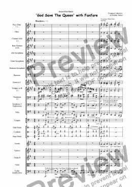 page one of  God Save The Queen with Fanfare