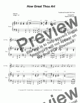 page one of How Great Thou Art (for Flute or Violin Solo - Piano accompaniment)