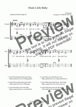 page one of Hush Little Baby - Full Score