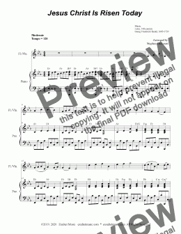 page one of Jesus Christ Is Risen Today (for Flute or Violin Solo and Piano)