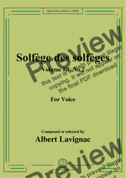 page one of Lavignac-Solfège des solfèges,Volume 8B,No.2,for Voice