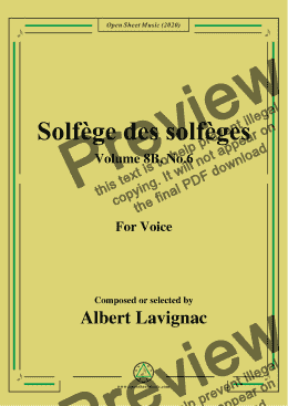 page one of Lavignac-Solfège des solfèges,Volume 8B,No.6,for Voice