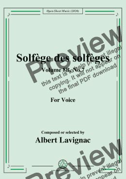 page one of Lavignac-Solfège des solfèges,Volume 8B,No.7,for Voice