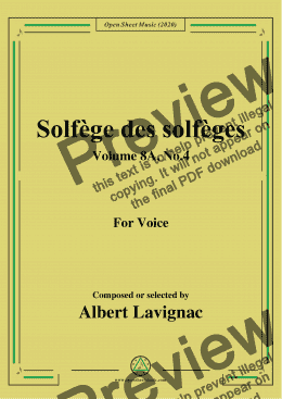 page one of Lavignac-Solfège des solfèges,Volume 8A,No.4,for Voice
