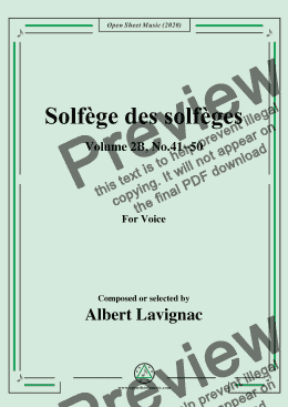 page one of Lavignac-Solfège des solfèges,Volume 2B,No.41-50,for Voice