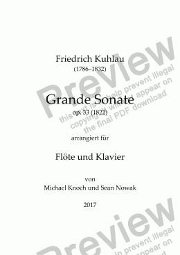 page one of Kuhlau, Grande Sonate op. 33 bis