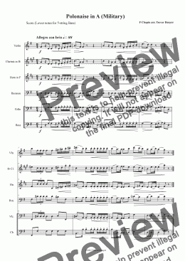 page one of Chopin Polonaise in A (Military) - Mixed 6tet - Score