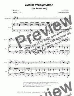 page one of Easter Proclamation (The Risen Christ) (for Bb-Clarinet and Piano)