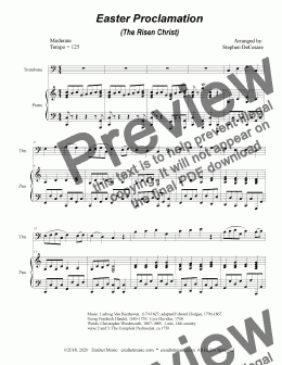 page one of Easter Proclamation (The Risen Christ) (for Trombone Solo and Piano)