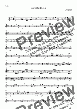 page one of Beautiful People - Full Score and Parts