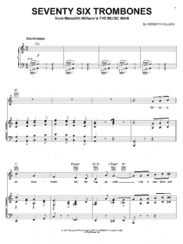 page one of Seventy Six Trombones (Piano, Vocal & Guitar Chords (Right-Hand Melody))