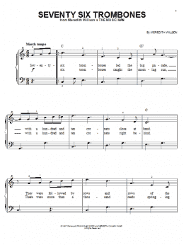 page one of Seventy Six Trombones (Easy Piano)