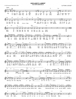 page one of Adelaide's Lament (from Guys And Dolls) (Lead Sheet / Fake Book)